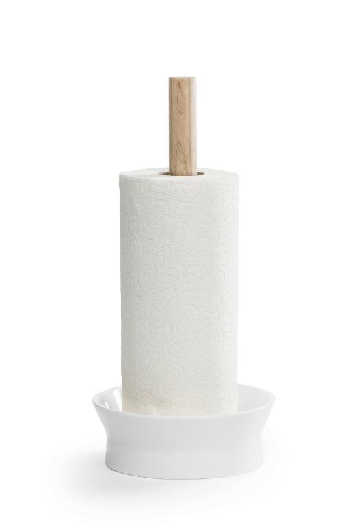  - Hushållspappers hållare Vit/Valnöt