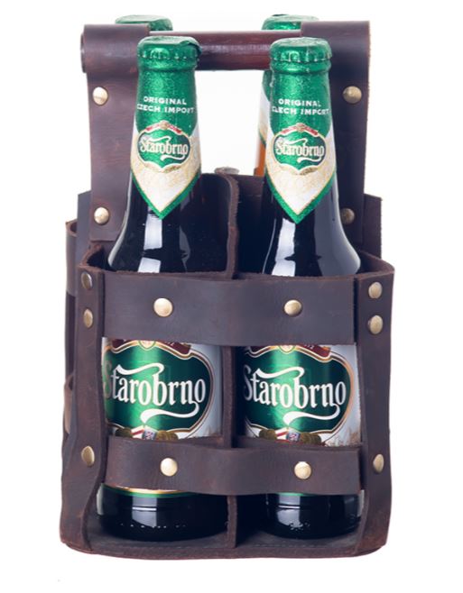  - Brännö Bryggeriväska 4 flaskor skinn Brun