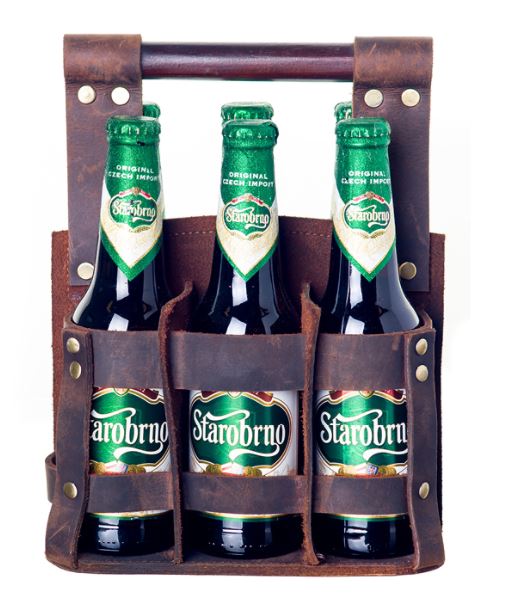  - Brännö Bryggeriväska 6 flaskor skinn Brun