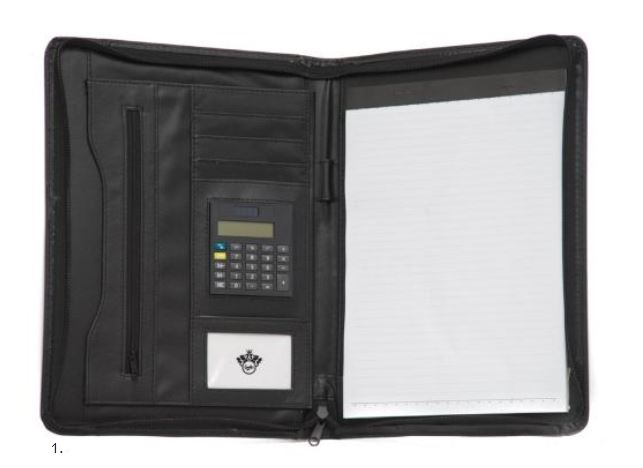  - Dokumentmapp m dragkedja PU Svart