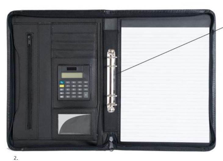  - Dokumentmapp dragkedja/Ringmek Svart