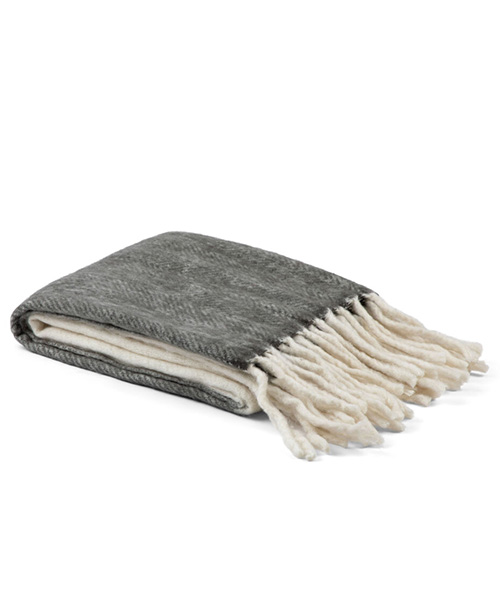  - Kosta Linnewäfveri Pläd Wool/Acrylic mörkgrå