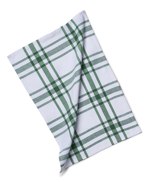  - Kökshandduk Rutig Återvunnen grön