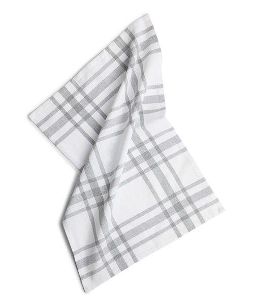  - Kökshandduk Rutig Återvunnen grå