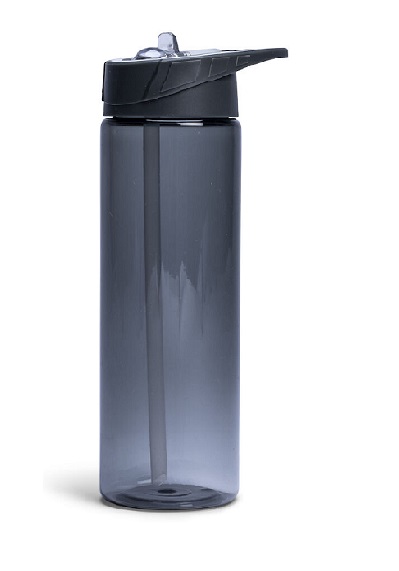  - Vattenflaska med Sugrör Svart