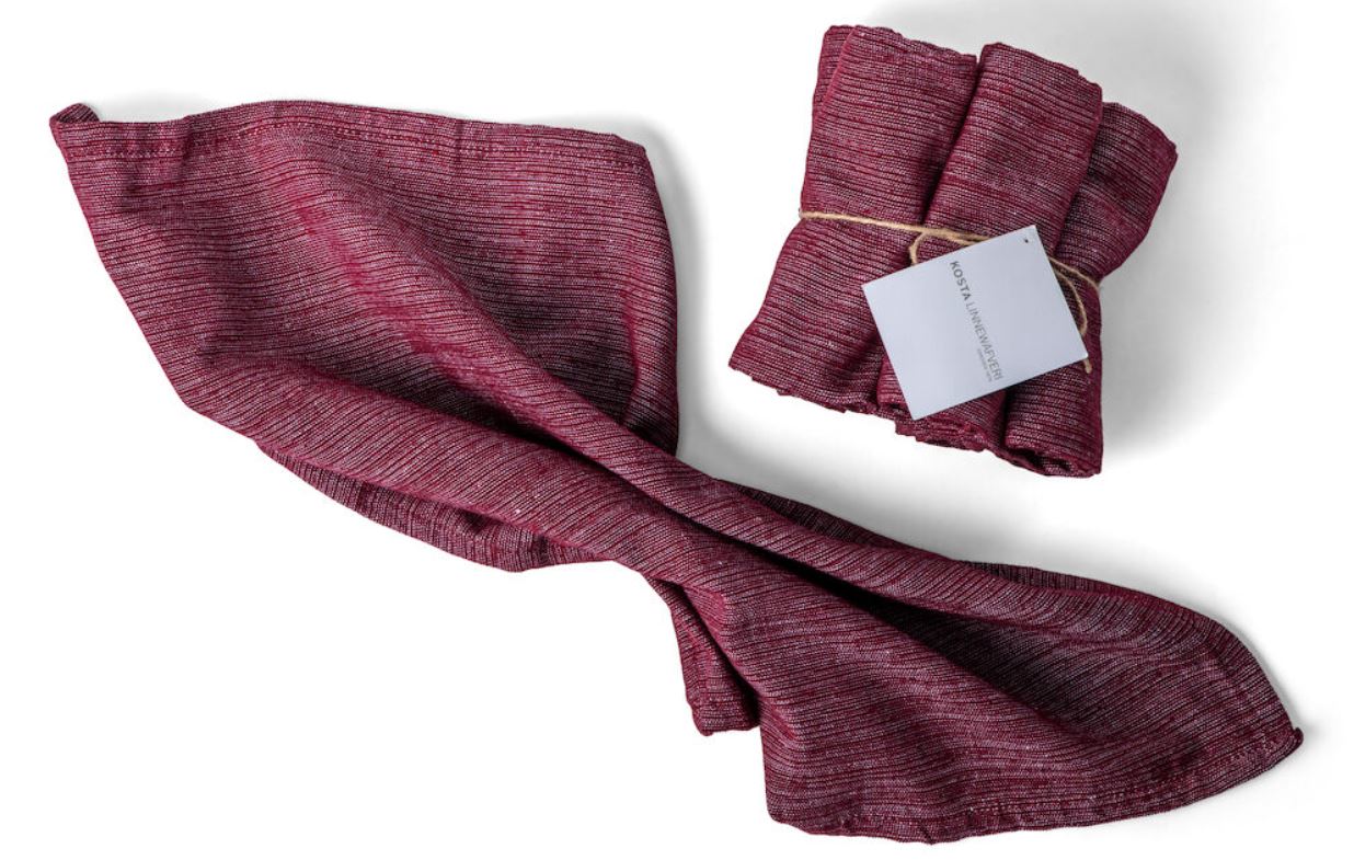  -  Eliza Servett Återvunnen 6-pack vinröd