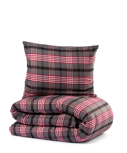  - Lord Nelson Skaveröd Flanell Bäddset - Vinröd