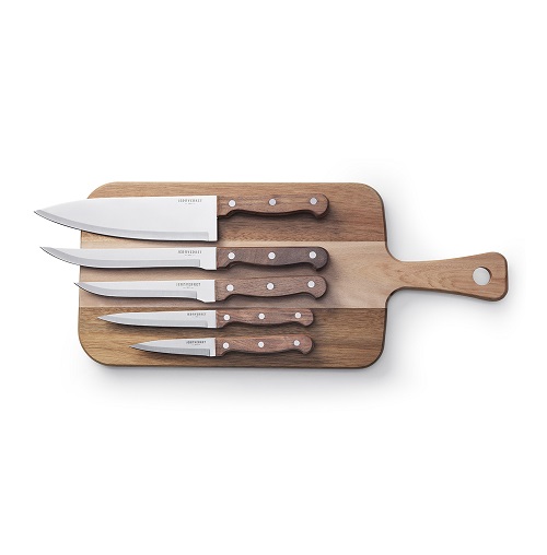  - Knivset i rosenträ med skärbräda från Jernverket