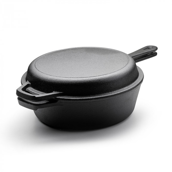  - Set om traktörpanna & stekpanna i gjutjärn Svart