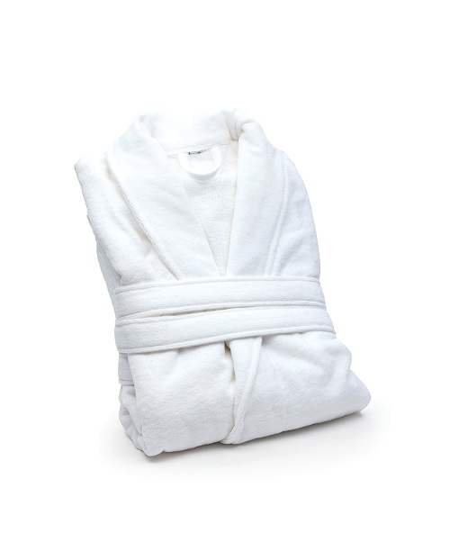  - Morgonrock i velour Vit L/XL