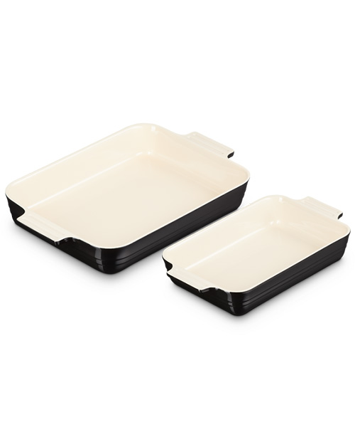  - Rektangulärt fatset stengods - Black