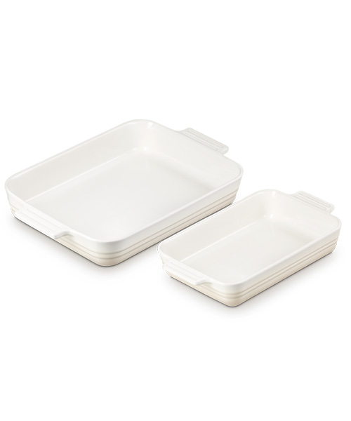  - Rektangulärt fatset stengods - Meringue