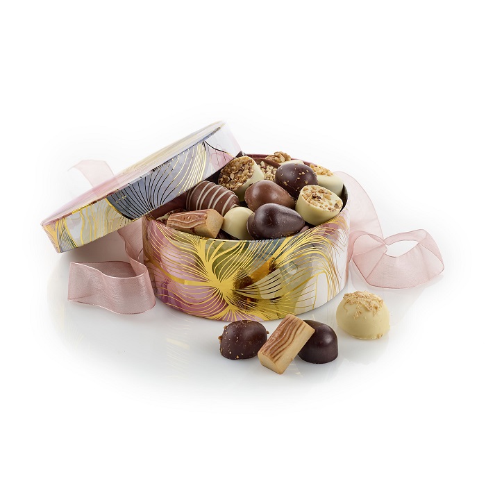  - Rund hattask Eko Akvarell/Guld Lyxchoklad