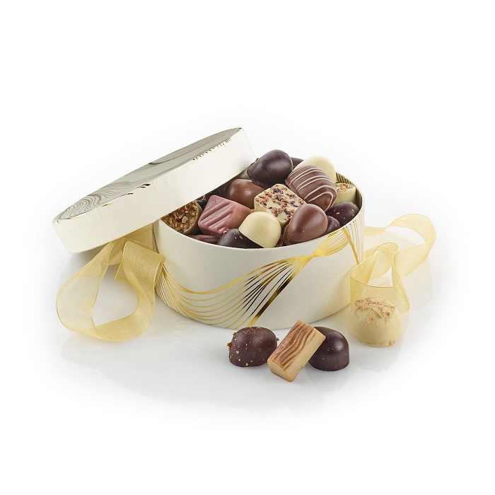  - Rund hattask Eko Creme/Guld Lyxchoklad