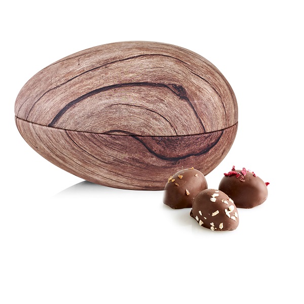  - Metallägg - Trä 170 g. Ekologiska marsipanägg