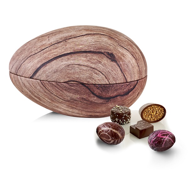  - Metallägg - Trä 250 g. Lyxchoklad och lyxägg