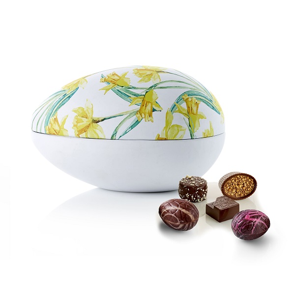  - Metallägg - Påsklilja 250 g. Lyxchoklad och lyxägg