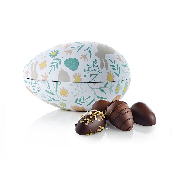  - Metallägg - Påskhare 140 g. Marsipanägg