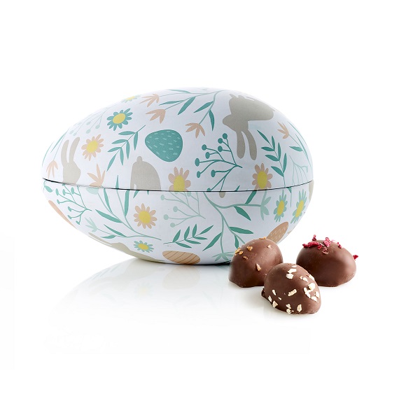  - Metallägg - Påskhare 170 g. Ekologiska marsipanägg