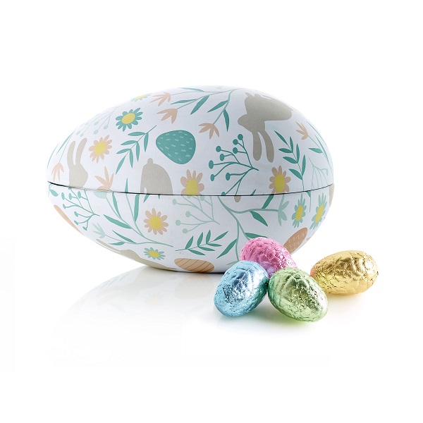  - Metallägg - Påskhare 260 g Lyx chokladägg i folie