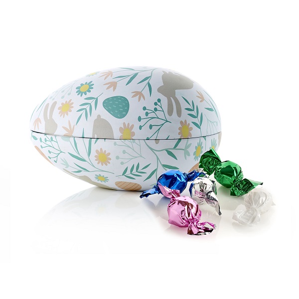  - Metallägg - Påskhare 150 g. Chokladkulor