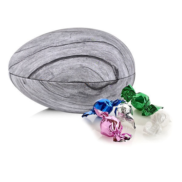  - Metallägg - Grått trä 150 g. Chokladkulor