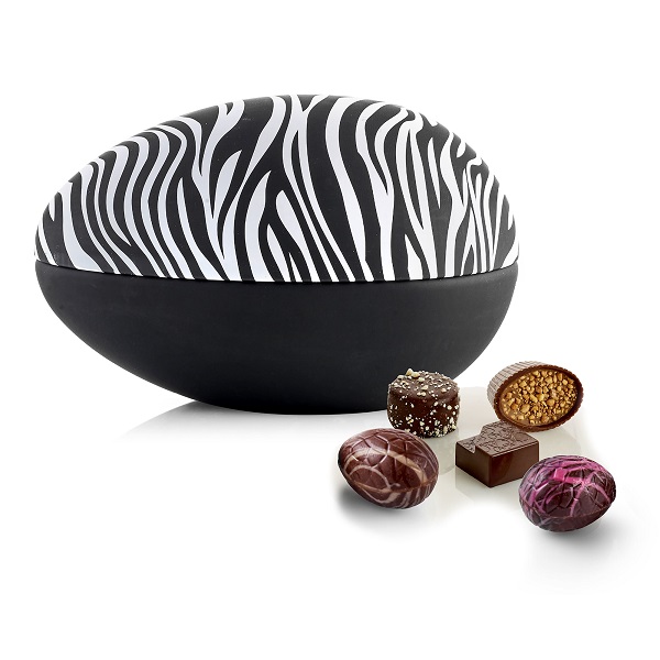  - Metallägg - Zebra 350 g. Lyxchoklad och lyxägg