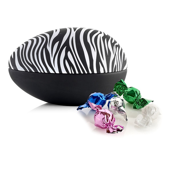  - Metallägg - Zebra 150 g. Chokladkulor