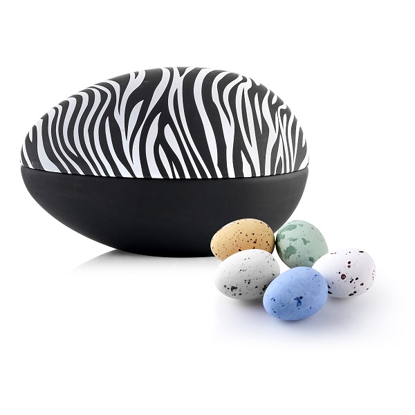  - Metallägg - Zebra 200 g. Belgiska chokladägg