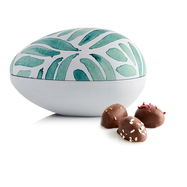  - Metallägg - Palmblad 170 g. Ekologiska marsipanägg