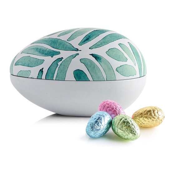  - Metallägg - Palmblad 260 g. Lyxchokladägg i folie