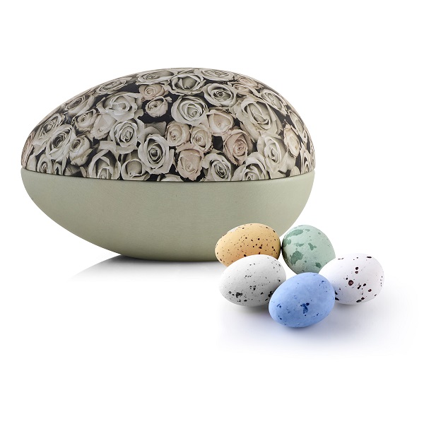  - Metallägg - Rosor 200 g. Belgiska chokladägg