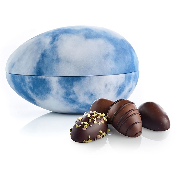 - Metallägg - Blå himmel 140 g. Marsipanägg