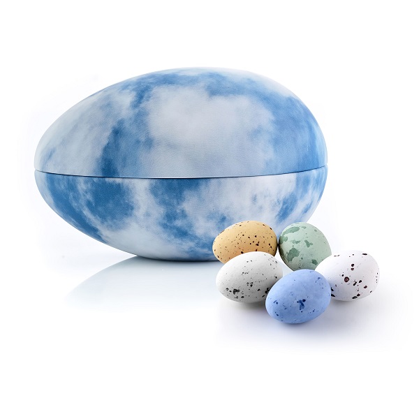  - Metallägg - Blå himmel 200 g. Belgiska chokladägg