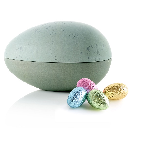  - Metallägg - Grönt stänk 260 g. Lyxchokladägg i folie