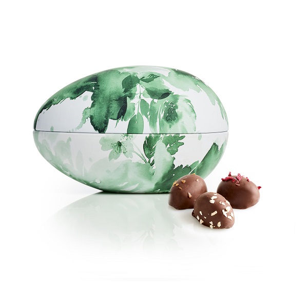  - Metallägg - Gröna Blommor 170 g. Ekologiska marsipanägg