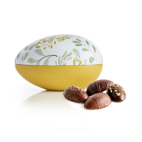  - Metallägg - Gula Blad 140 g. Marsipanägg