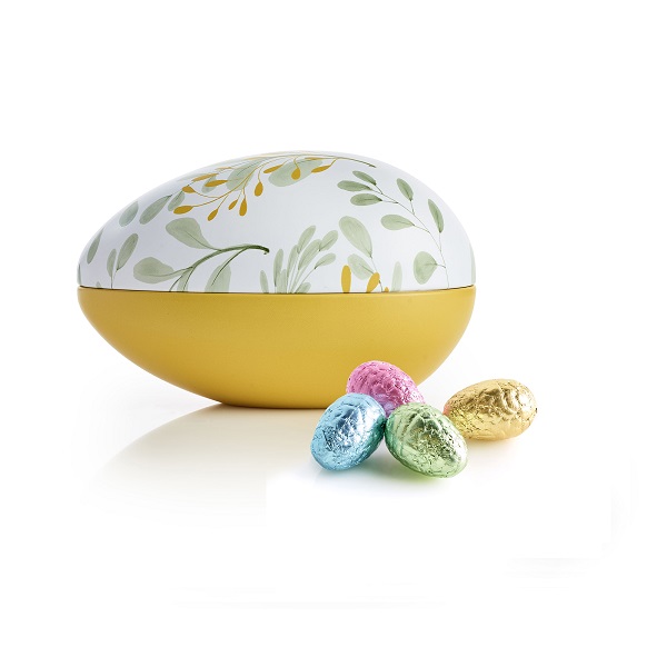  - Metallägg - Gula Blad 260 g. Lyxchokladägg i folie