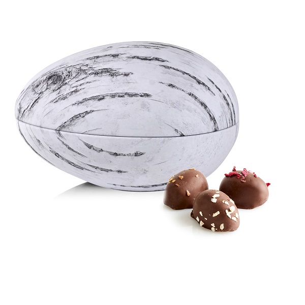  - Metallägg - Björk 170 g. Ekologiska marsipanägg