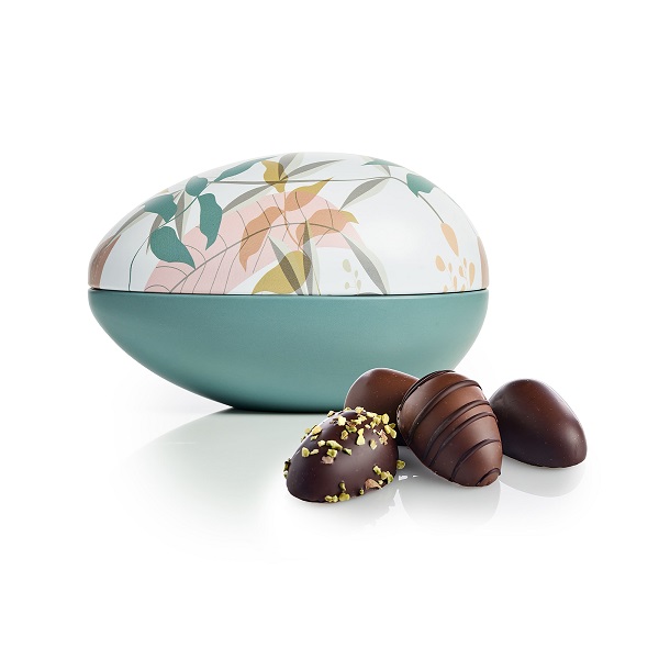  - Metallägg - Gröna Blad 140 g. Marsipanägg