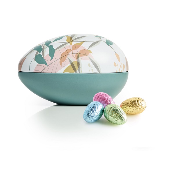  - Metallägg - Gröna Blad 260 g. Lyxchokladägg i folie