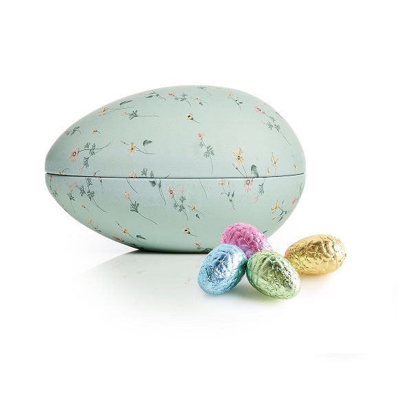  - Metallägg - Blomträdgård 260 g. Lyxchokladägg i folie