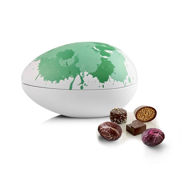  - Metallägg - Grön Konst 250 g. Lyxchoklad och lyxägg