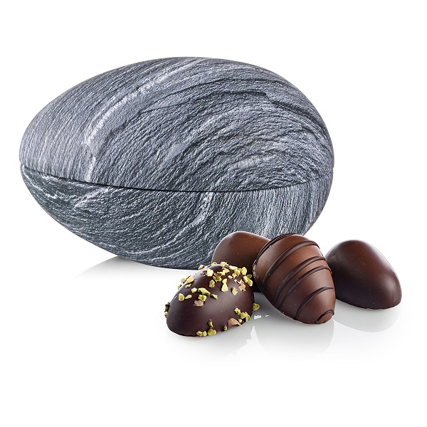  - Metallägg - Sten 140 g. Marsipanägg