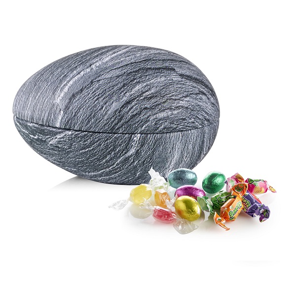  - Metallägg - Sten 200 g. Choklad, karameller och kolor