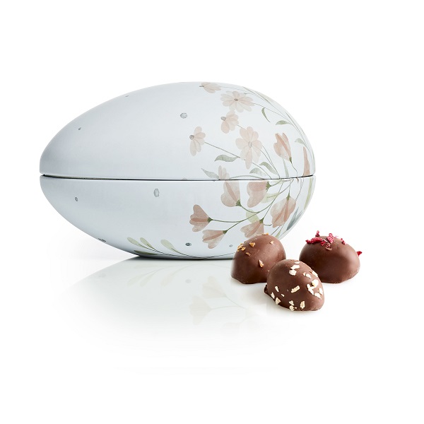  - Metallägg - Rosa Blommor 170 g. Ekologiska marsipanägg