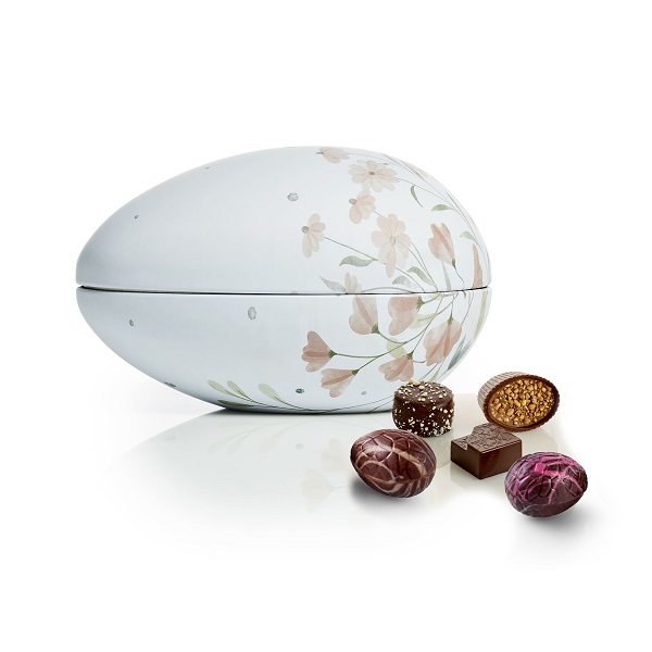  - Metallägg - Rosa Blommor 350 g. Lyxchoklad och lyxägg