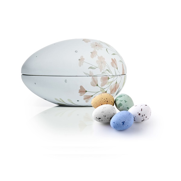  - Metallägg - Rosa Blommor 200 g. Belgiska chokladägg