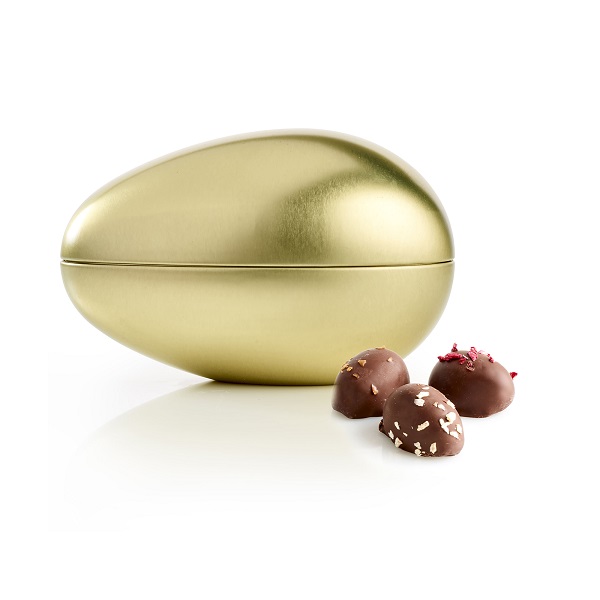  - Metallägg - Guld 170 g. Ekologiska marsipanägg