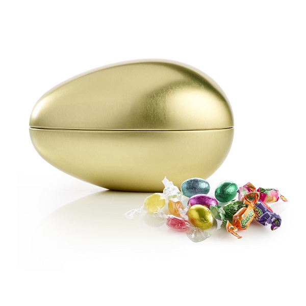  - Metallägg - Guld 200 g. Choklad, karameller och kolor